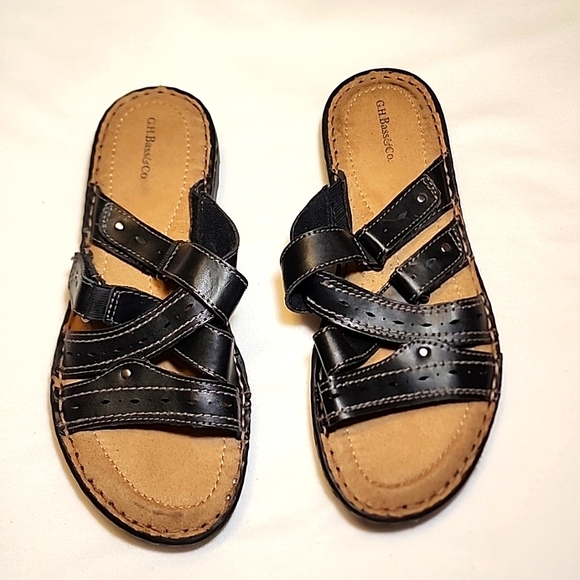 G.H. Bass & Co. leather slip on sandals with adjustable straps size 7.5 - Picture 2 of 12